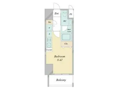 リヴシティ栄(ワンルーム/7階)の間取り写真