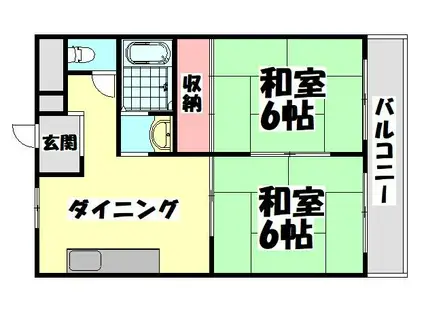 西井マンション(2DK/2階)の間取り写真