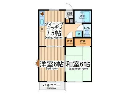 ルナハイツ(2DK/3階)の間取り写真