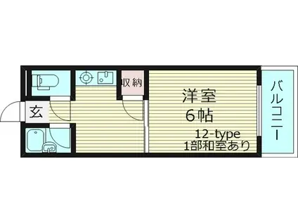 モリビル京橋(1K/8階)の間取り写真