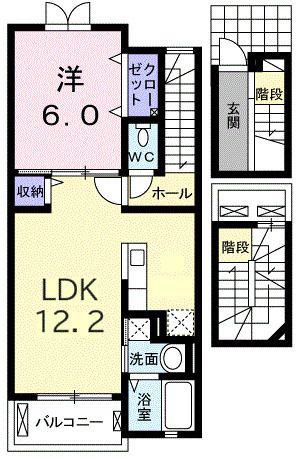 ティア マリア(1LDK/3階)の間取り写真