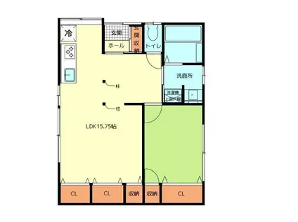 KHAZANAYAMAZAKI(1LDK/1階)の間取り写真