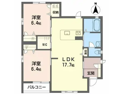 アービス17(2LDK/1階)の間取り写真