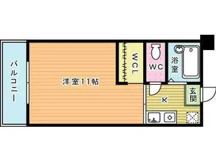 第4エルザビル(1K/6階)の間取り写真