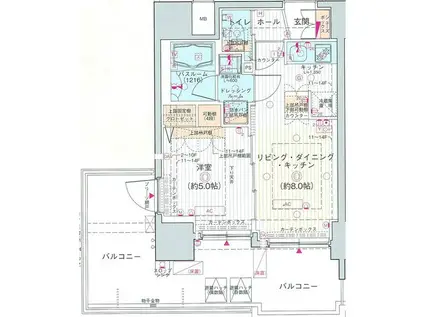 エステムプラザ品川大井町クリスタルヒルズ(1LDK/13階)の間取り写真