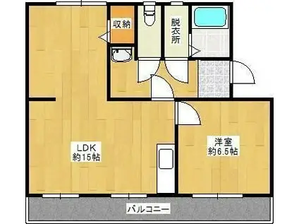 コンチェルト東合川I(1LDK/5階)の間取り写真