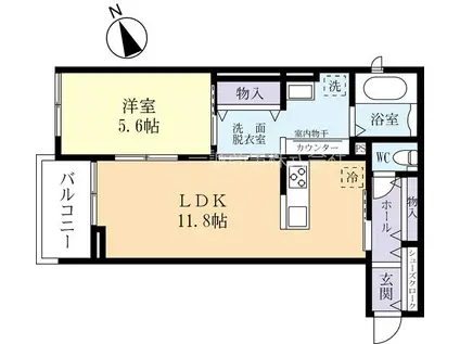 グランフォレスト流星台(1LDK/3階)の間取り写真