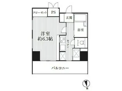 HF南麻布レジデンス(1K/2階)の間取り写真