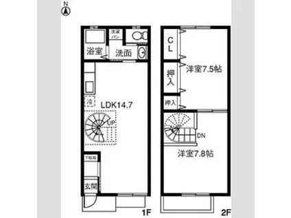 プレジョイア(2LDK/1階)の間取り写真