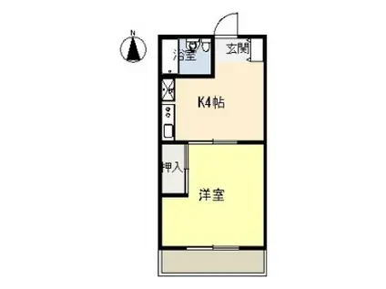ロイヤルマンションヨコチ(1DK/1階)の間取り写真