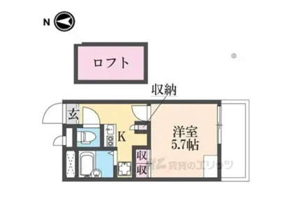 レオパレス武庫川B(1K/1階)の間取り写真