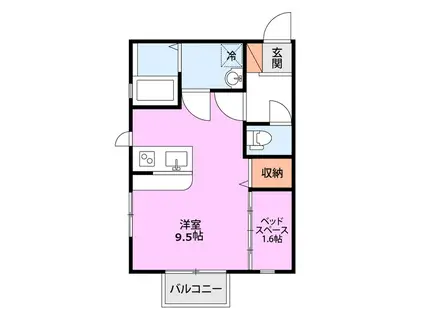 モンラッシェ B(ワンルーム/1階)の間取り写真