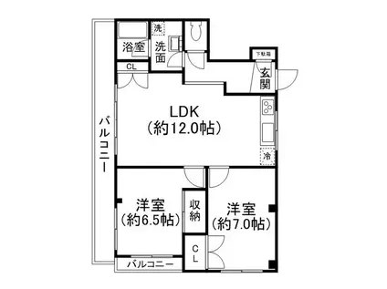 クリアスタイル板橋(2LDK/3階)の間取り写真