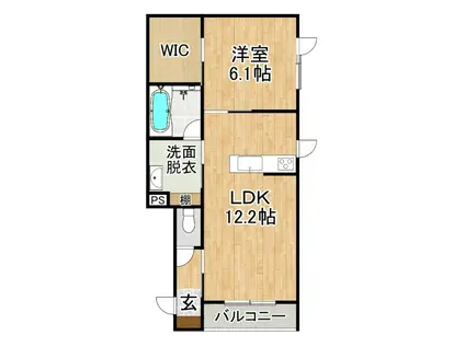 TW515(1LDK/1階)の間取り写真