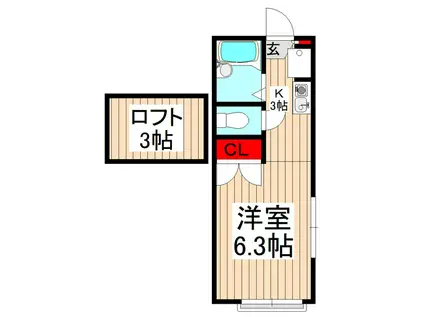 レオパレス光(1K/2階)の間取り写真