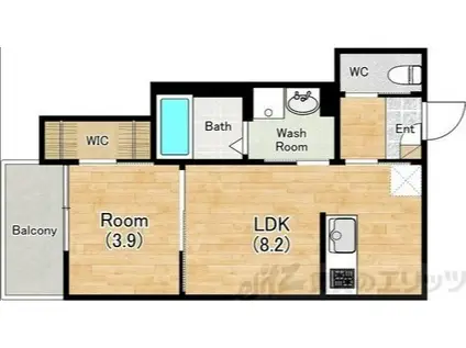 オルタンシアキューブ(1LDK/1階)の間取り写真