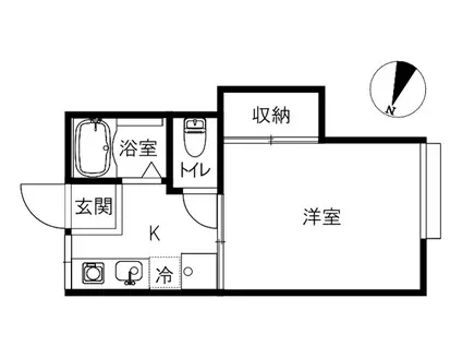 パールハウス(1K/2階)の間取り写真