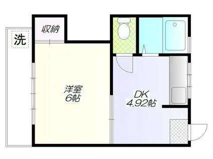 ニュープリンスハイツ(1DK/1階)の間取り写真