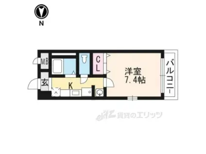 メゾンリーヴ(1K/1階)の間取り写真