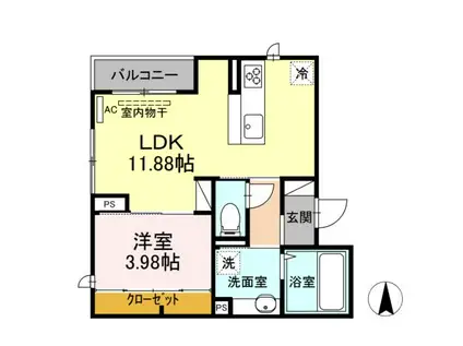プロムナード新堀(1LDK/2階)の間取り写真