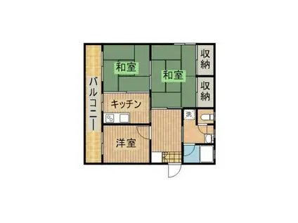 コーポラス湯地(3K/2階)の間取り写真