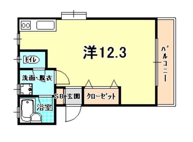 エトワール寺田(ワンルーム/1階)の間取り写真