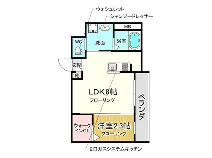 豊中市待兼山町計画(1LDK/3階)の間取り写真
