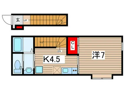 千城台北工事(1K/2階)の間取り写真