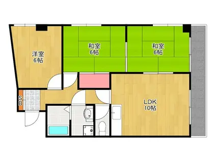 グリーンアイル(3LDK/3階)の間取り写真