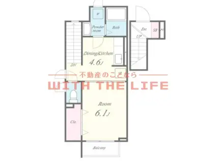 グリーンビラ(1DK/2階)の間取り写真