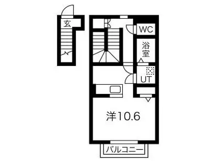 メランツァーノ(ワンルーム/2階)の間取り写真
