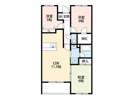 パティオス若葉(3LDK/2階)の間取り写真