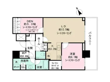 ザタワー横浜北仲(1SLDK/26階)の間取り写真