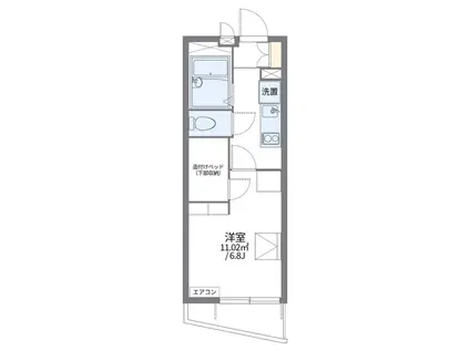 レオパレスアバンギャルド蒲生(1K/3階)の間取り写真