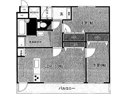 ビューティフルライフ(2LDK/3階)の間取り写真