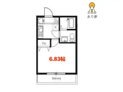スカイテラス西谷(1K/1階)の間取り写真