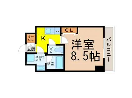 レジデンシア泉I(1K/11階)の間取り写真