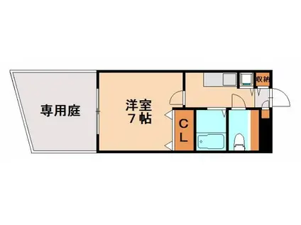 ワグキューブ(1K/1階)の間取り写真