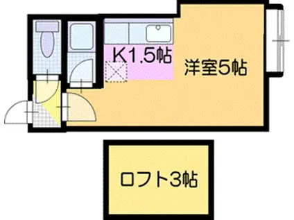 ベルビーコートひばりが丘(1K/2階)の間取り写真