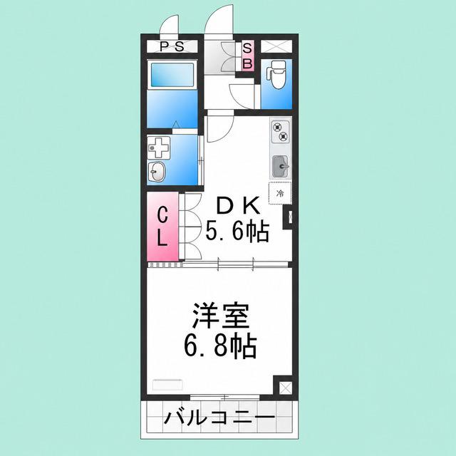 梅町マンション(1DK/1階)の間取り写真