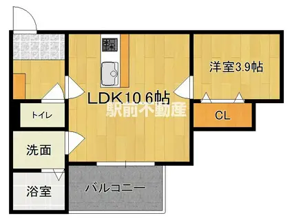 SUNMARK次郎丸(1LDK/1階)の間取り写真