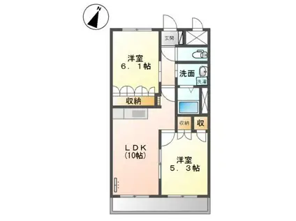 彩都ー花ノ岡(2LDK/1階)の間取り写真