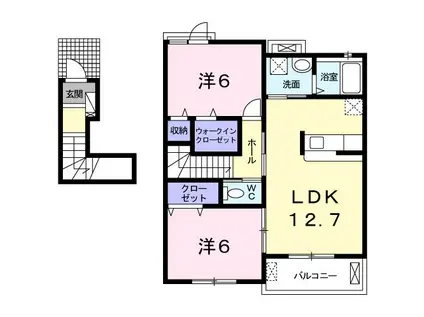 ジュテーム(2LDK/2階)の間取り写真