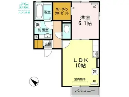 コンフォール桜(1LDK/2階)の間取り写真