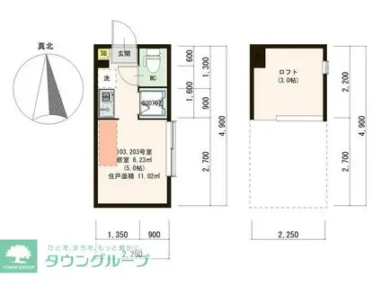 REVIEW 階段下物置 IOT 100有 ミニ冷蔵庫(ワンルーム/1階)の間取り写真