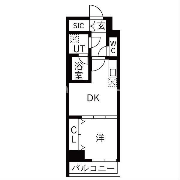 OAKLANCE 森下II(1DK/14階)の間取り写真