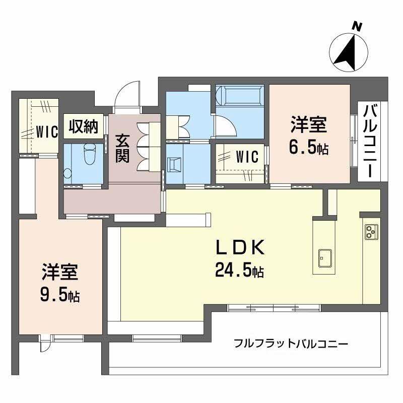 CAMELOTイースト(2LDK/4階)の間取り写真