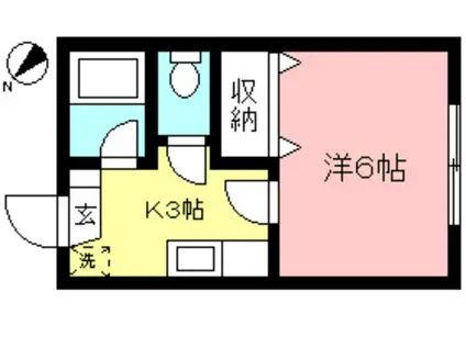 ハイツクレセント(1K/1階)の間取り写真