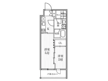 SYFORME東池袋(2K/4階)の間取り写真