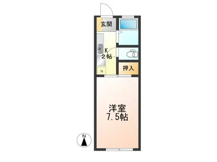 さくらハイツ(1K/1階)の間取り写真